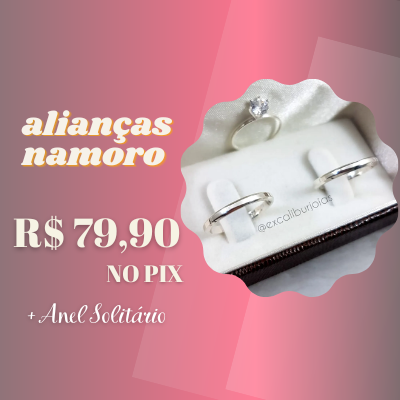 alianças em prata namoro