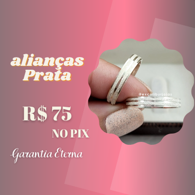 Par de Aliança em Prata